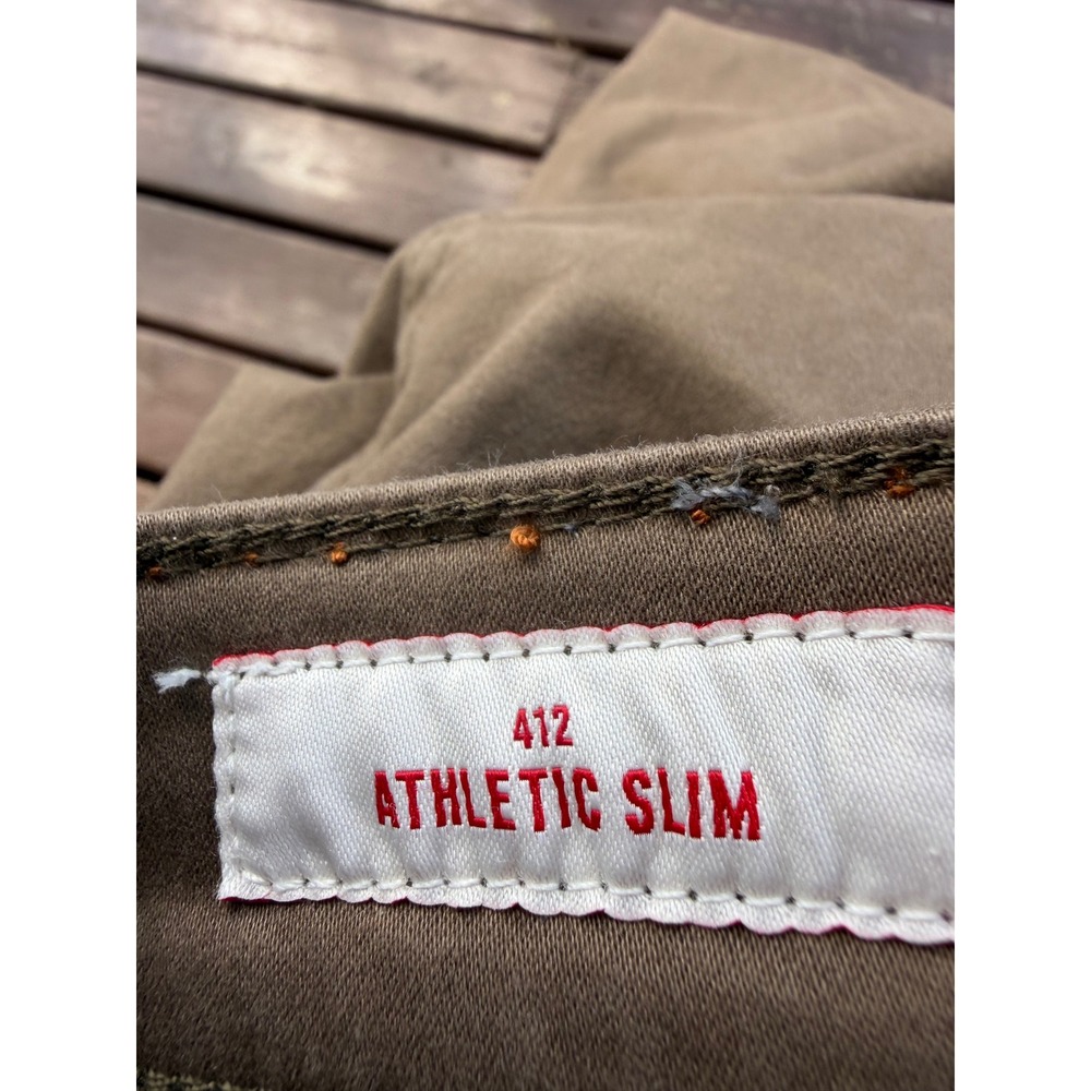 Lucky Brand 412 Athletic Slim Pants Mens 34x32 Brown Chino Trousers 7MB12628 - Picture 6 of 8